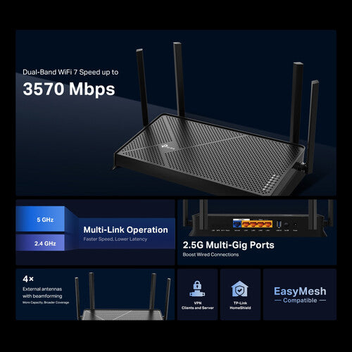 TP-Link | Archer BE3600 Dual-Band Wi-Fi 7 Router BE230