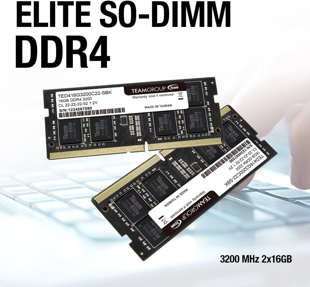 Team Group | 8GB PC4-25600 DDR4 3200MHz SO-DIMM | TED48G3200C22-S01