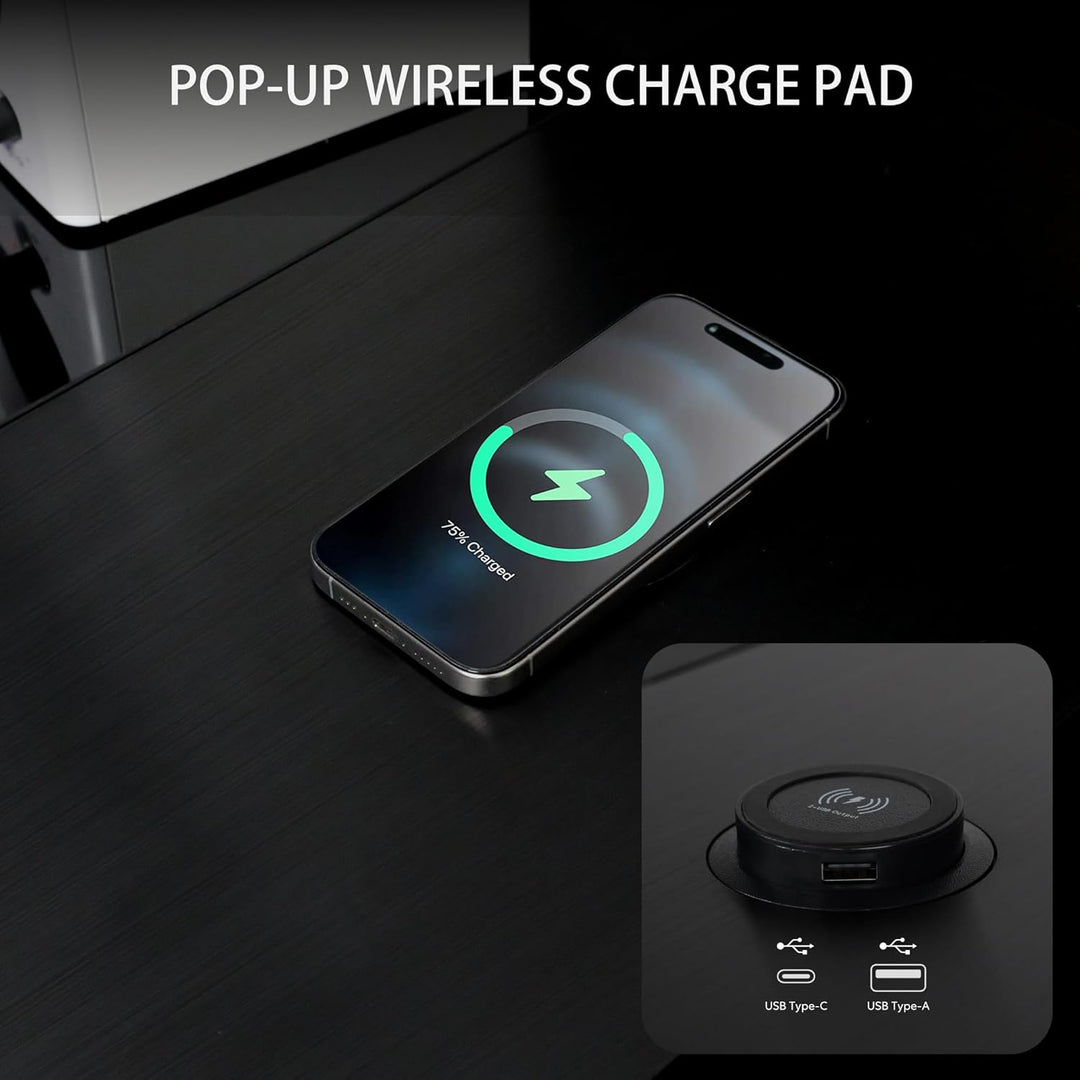 Lian Li | DK-07 Motorized Standing Desk Versatile Motorized Desk & Cable Management - Black | DK07X