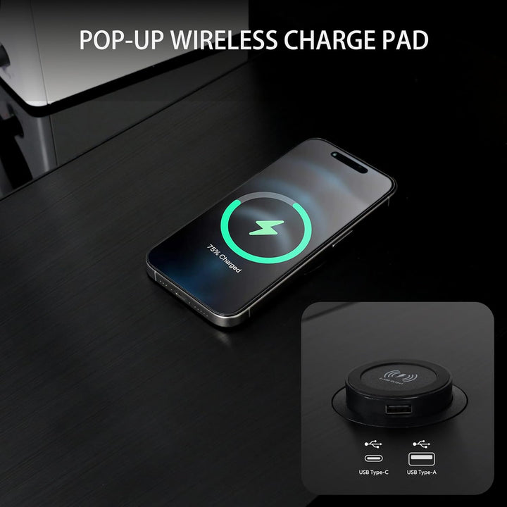 Lian Li | DK-07 Motorized Standing Desk Versatile Motorized Desk & Cable Management - Black | DK07X