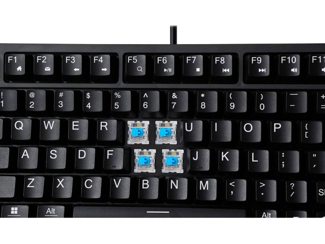 Adesso | Multi OS 2X Large Print Linear Mechanical Mini Keyboard - Black | AKB-610UB