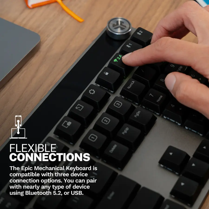 Jlab | Epic Mechanical Wireless Bluetooth Tactile Keyboard - Black | IFCKEPICMECHKEYRBLK4 PROMO ENDS JAN 10