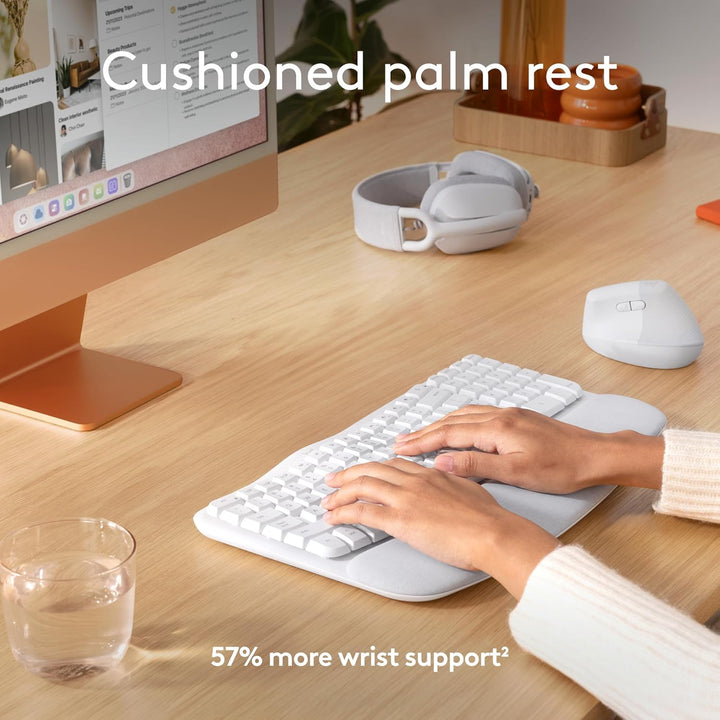 Logitech | Keyboard Wave for Mac Wireless Bluetooth USB-C - White | 920-012402