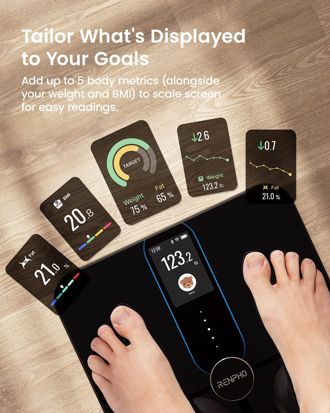 Renpho | Elis Nova Smart Body Scale - Black | PCA-R-A031-BK