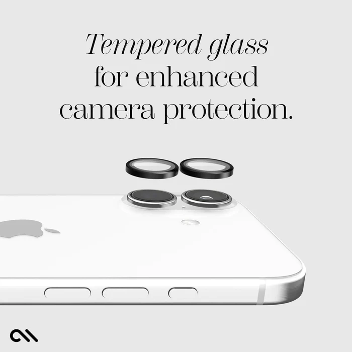 Case-Mate | Aluminum Ring Glass Lens Protector iPhone 16 / 16 Plus - Black | 15-13284