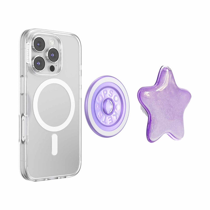 Popsockets | PopGrip for MagSafe Round with Adapter Tidepool Star Squishy Lavender Fog | 123-0593