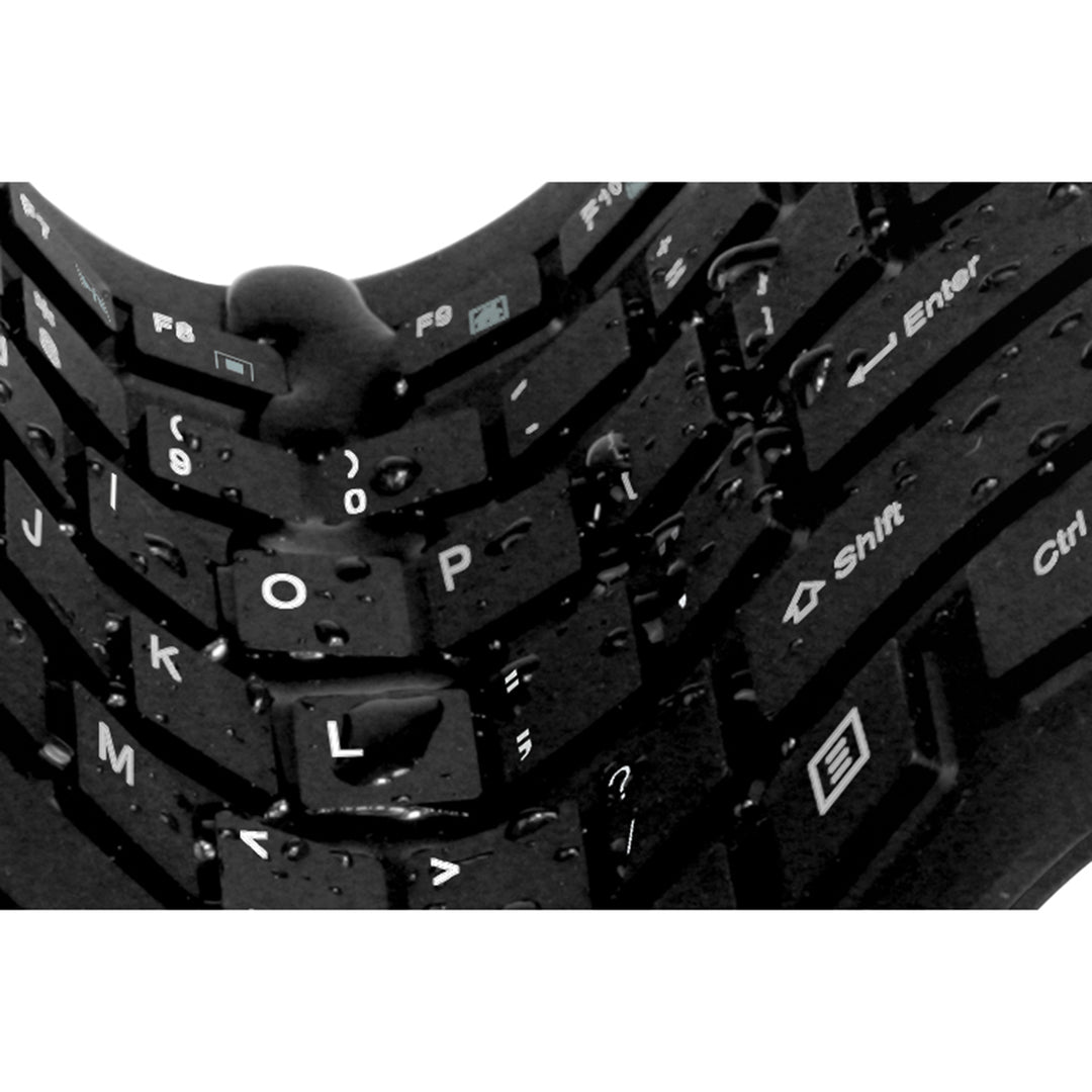 Adesso | 120-Keys Antimicrobial Waterproof Flexible Keyboard - Black | AKB-232UB