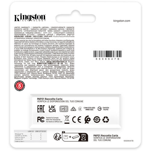 Kingston | Portable USB 3.2 Gen 1 DataTraveler Exodia 128GB - Black/Blue | DTXG2/128GB