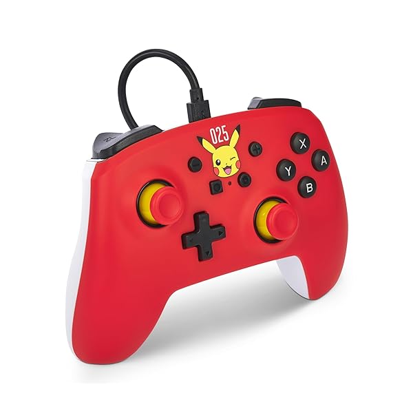 PowerA | Enhanced Wired Controller for Nintendo Switch - Laughing Pikachu - Red |
