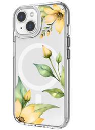 Caseco | iPhone 13/14/15 - Clear Design Case - Yellow Wildflower | ED24B1-00FY