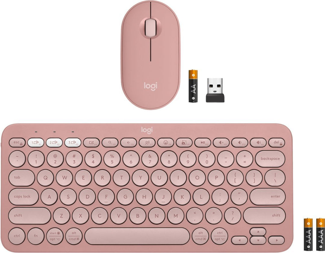 Logitech | Pebble 2 Wireless Keyboard and Mouse Combo - Tonal Rose | 920-012199