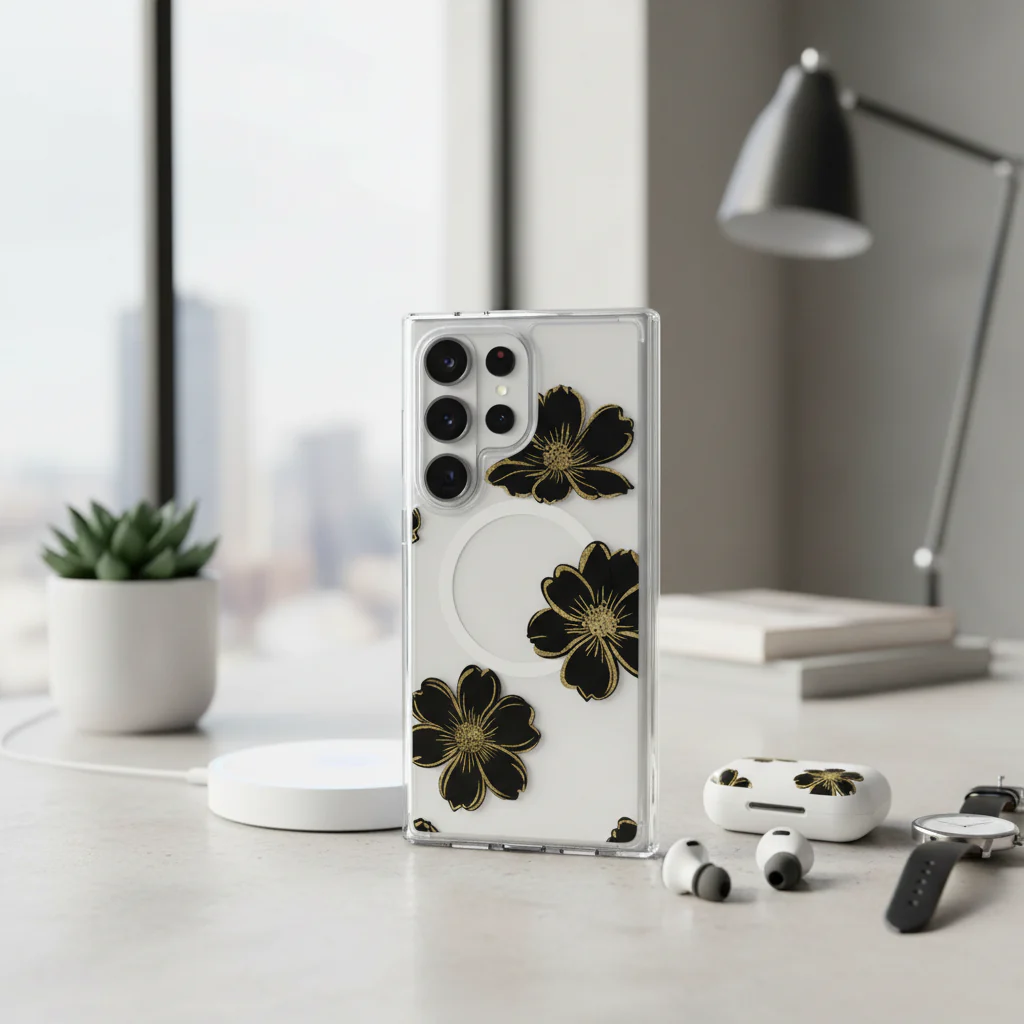 Caseco | Case for Samsung S26 Ultra -  Black Flower | ED24F4-BF