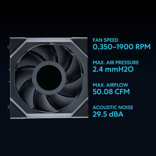 Lian-Li | UNI FAN SL Wireless LCD ARGB Case Fan 120mm 3 Pack - Black | 12SLLCD1W3B