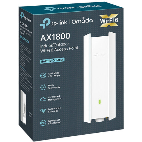 TP-Link |  AX1800 Indoor/Outdoor WiFi 6 Access Point Delivers dual-band speeds of up to 1.8 Gbps |  EAP610-OUTDOOR
