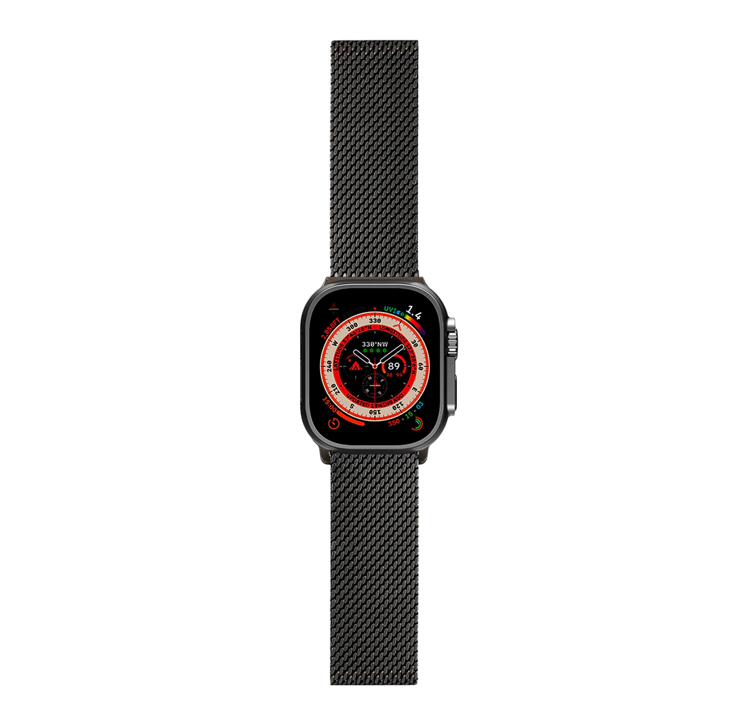 LOGiiX | Milanese Link Apple Watch Band 42/44/45/49mm S1-9/SE/Ultra - Black | LGX-13934