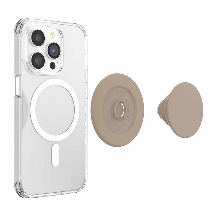 Popsockets | PopGrip for MagSafe Round with Adapter Ring Soft Touch Latte | 123-0559