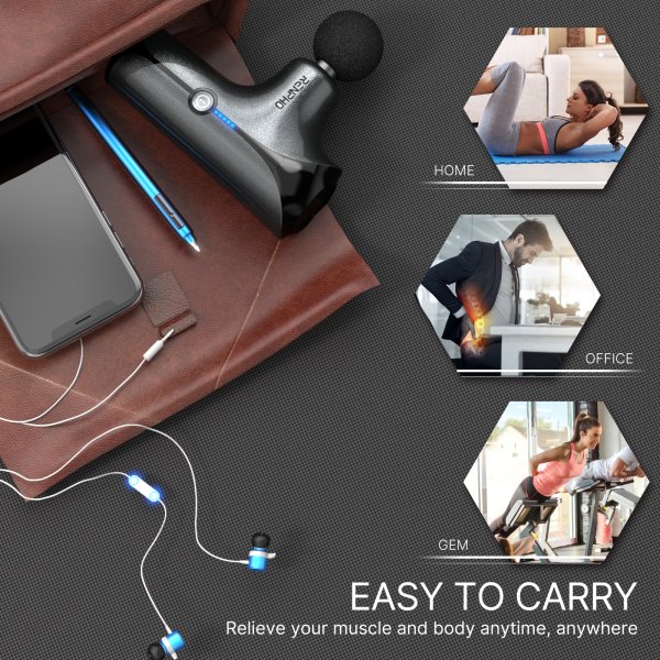 Renpho | Mini Massage Gun - Black | PCA-RP-GM173-BK