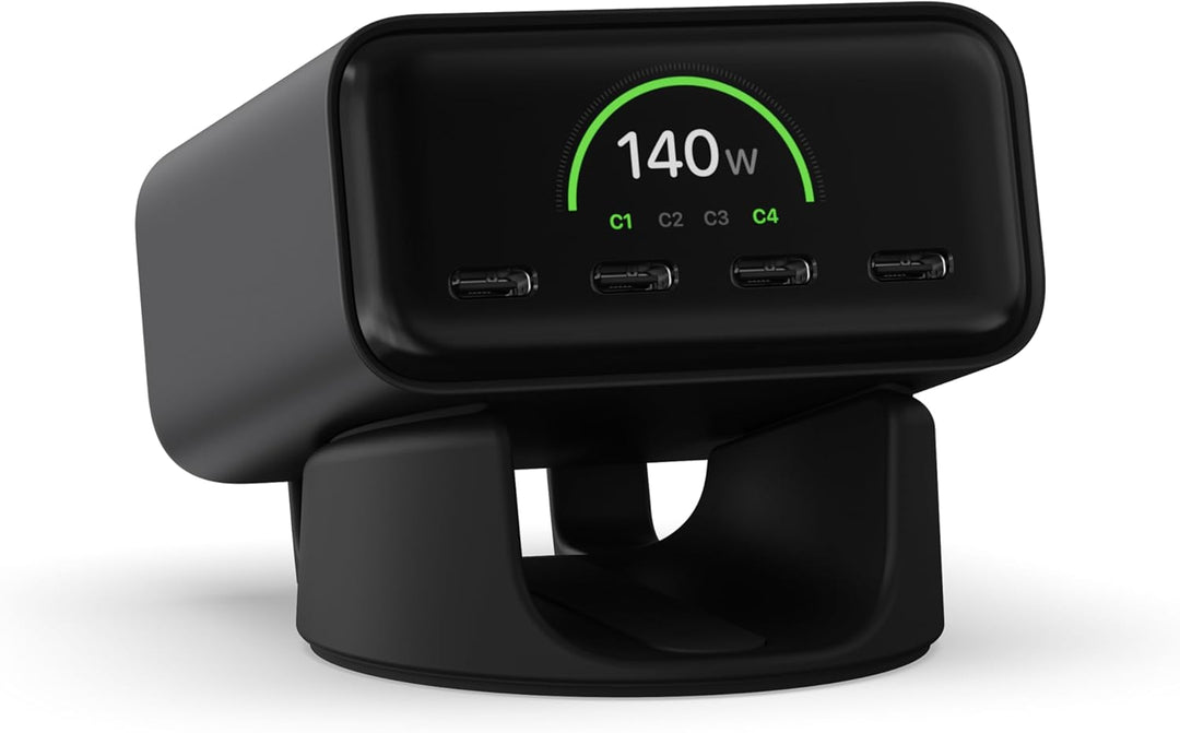 Satechi | ChargeView Desktop Charger PPS 4-Port USB-C for US/EU/UK/ KR/AU 140W - Black | STC4CV140CUS