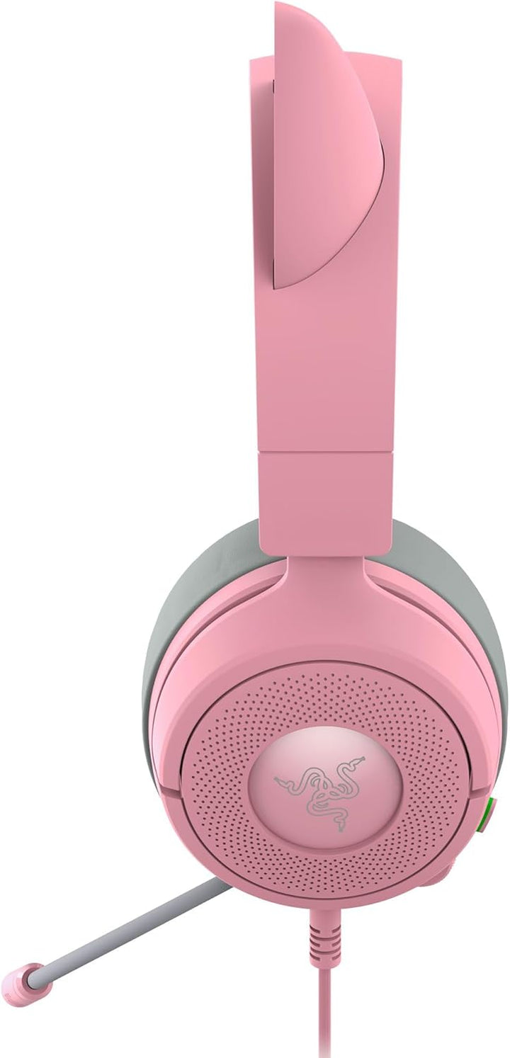 Razer | Kraken Kitty V3 X Wired Over-the-Ear Gaming Headset for PC, PlayStation, Nintendo Switch, Steam Deck, and Smartphone - Quartz | RZ04-05350100-R3U1