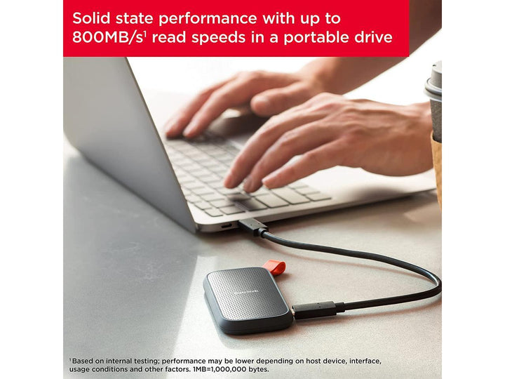 SanDisk | Portable 1TB USB-A 3.2 External Solid State Drive - Black | SDSSDE30-1T00-G26