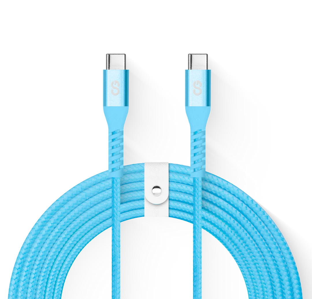 LOGiiX | Vibrance Braid XL USB-C to USB-C 10FT / 3M 100W - Turquoise | LGX-13884