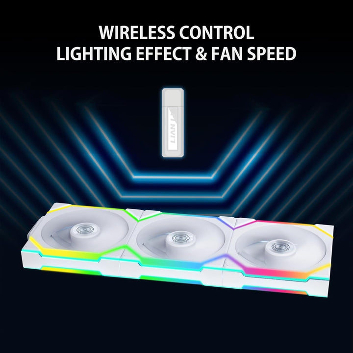 Lian-Li | Fan UNI FAN SL 120 Wireless RGB 120mm Fan 3 pcs pk - White | 12SL1W3W