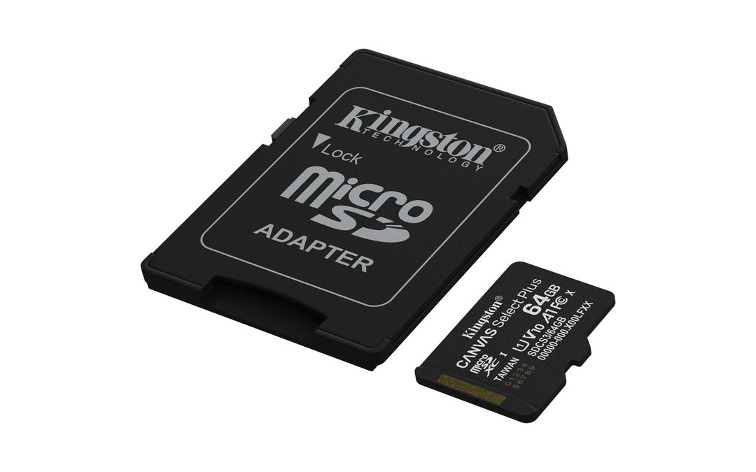 Kingston | Canvas Select Plus Gen3 64GB microSDXC Memory Card with Adapter | SDCS3/64GB