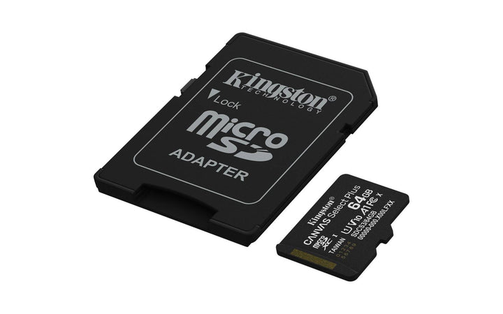 Kingston | Canvas Select Plus Gen3 64GB microSDXC Memory Card with Adapter | SDCS3/64GB