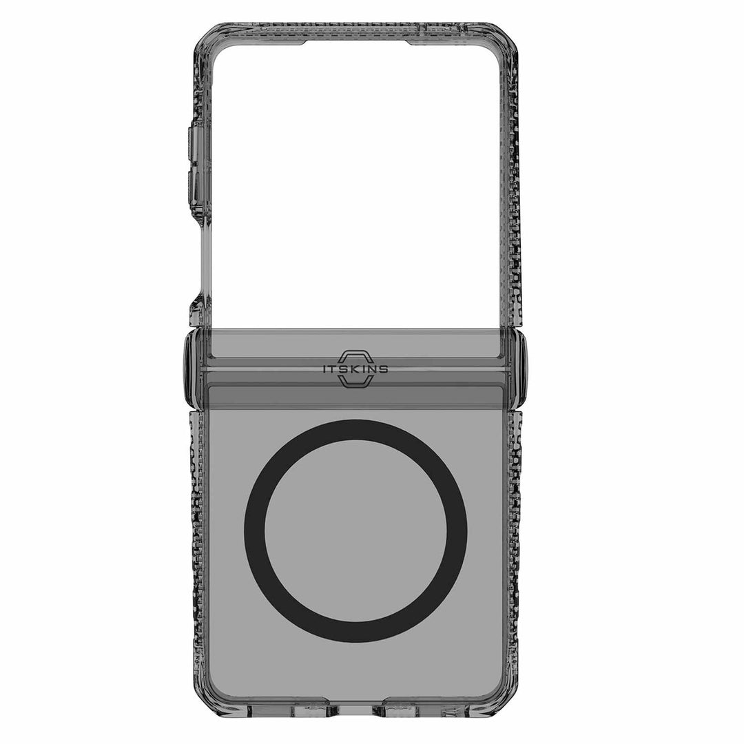 ITSKINS | Hybrid_R Hinge Clear w/Magnets Case for Samsung Galaxy Z Flip 8 | SGB8HIMCLSMOK