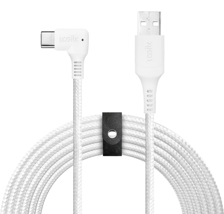 LOGiiX | Piston Connect XL 90 USB-A to USB-C 3M/10 FT - White | LGX-13943