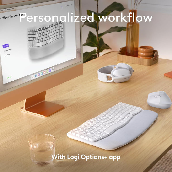 Logitech | Keyboard Wave for Mac Wireless Bluetooth USB-C - White | 920-012402