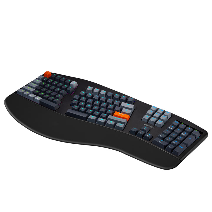 Adesso | EasyTouch 1500 Ergonomic Multi-OS Illuminated Mechanical VIA Keyboard With CoPilot Ai Hotkey Wired/Wireless/Bluetooth | EasyTouch 1500
