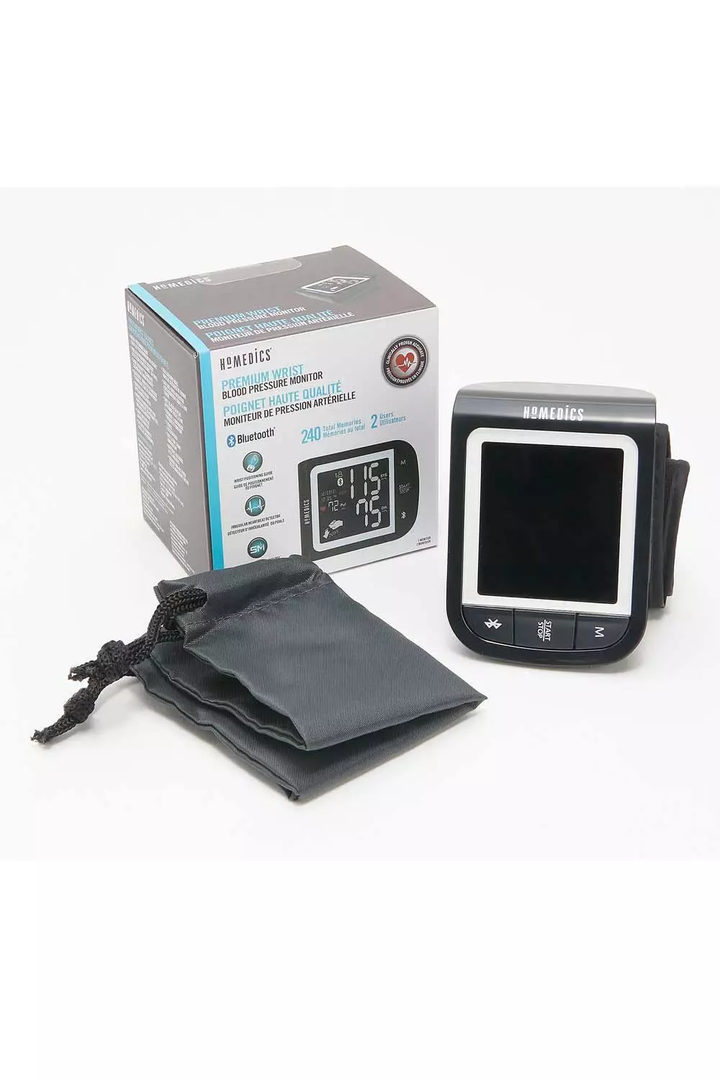 HoMedics | Wrist Blood Pressure Monitor with Attached Wrist Cuff and Bluetooth | BPW-930BT