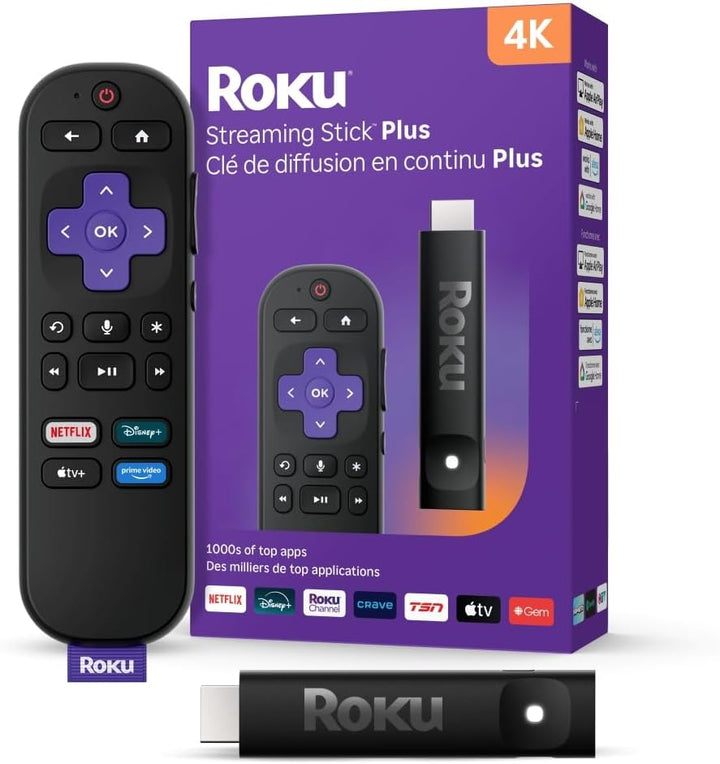 Roku | Streaming Stick Plus 4K Media Streamer with Remote | 3830CA