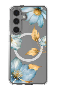 Caseco | Clear Design Case Samsung S24 - Blue Wildflower | ED24C1-00FV