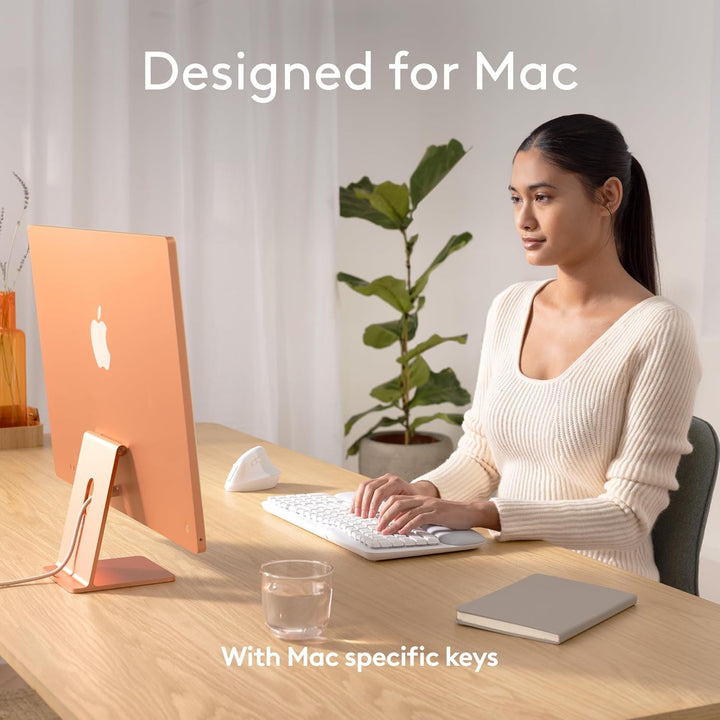 Logitech | Keyboard Wave for Mac Wireless Bluetooth USB-C - White | 920-012402