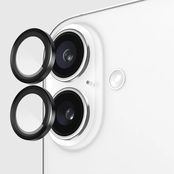 Case-Mate | Aluminum Ring Glass Lens Protector iPhone 16 / 16 Plus - Black | 15-13284