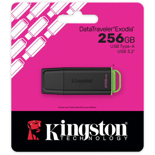Kingston | Portable USB 3.2 Gen 1 DataTraveler Exodia 256GB - Black/Green | DTXG2/256GB
