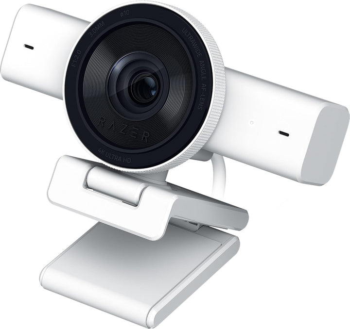 Razer | Kiyo V2 Streaming Webcam: 4K 30 FPS, 1080p 60 FPS AI Powered Auto-Framing Built-in Microphone - White | RZ19-05370200-R3U1