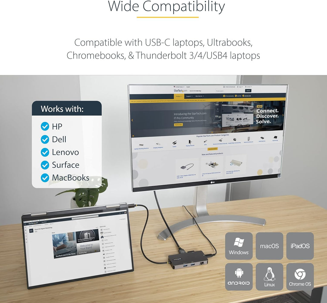 Startech | Multiport Adapter Dual 4K HDMI USB-C PD | 120B-USBC-MULTIPORT