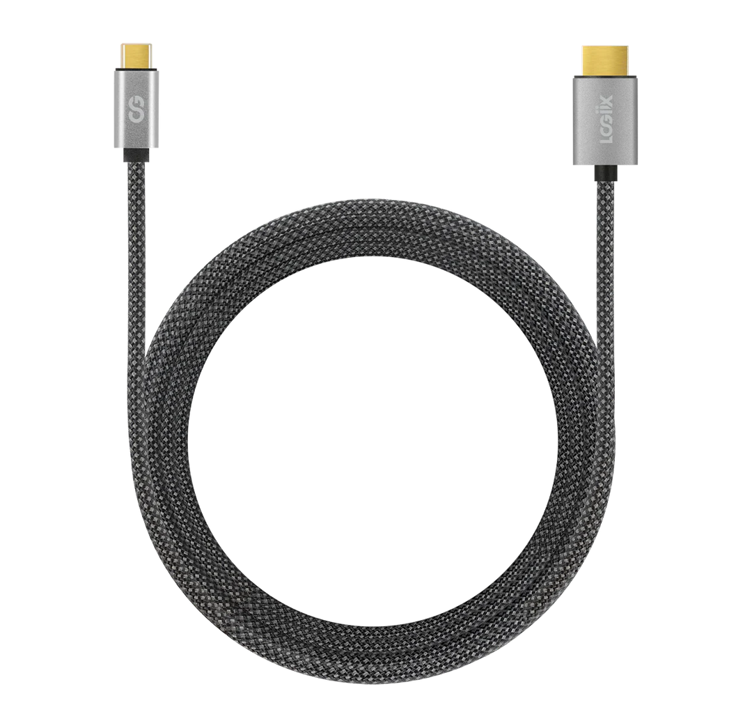 LOGiiX | Braid Cable USB-C to HDMI 3M/ 10ft (2025) - Black | LGX-13937