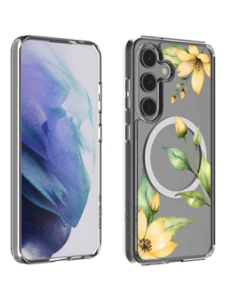 Caseco | Clear Design Case Samsung S24 - Yellow Wildflower | ED24BED24C1-00FY