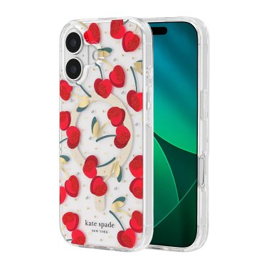 Kate Spade | Protective MagSafe iPhone 17 Case - Cherry Dot | KS057398