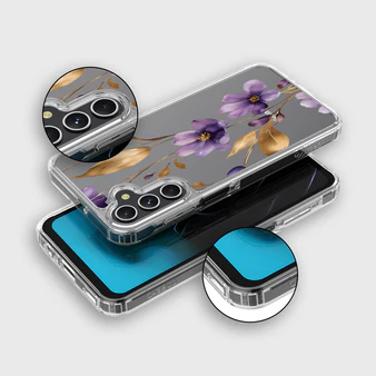 Caseco | Clear Design Case with MagSafe Samsung A16 - Purple Wildflower | ED24D4-00PW