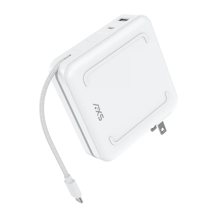 AXS | 4-in-1 Travel Powerbank with Qi2 Wireless Charger - White | AXS4IN1PB