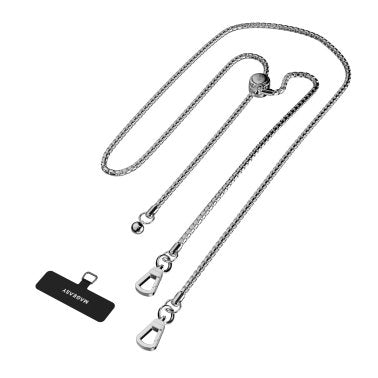 MagEasy | Universal Metal Chain Strap + Card - Silver | MPHIPH223SV23