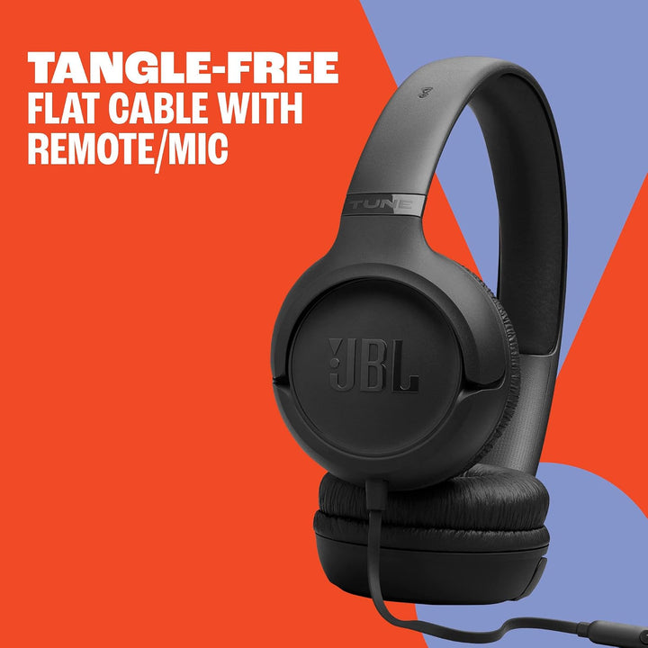 JBL | Tune 530 Wired on-Ear Headphones  3.5mm aux - Black | JBLT530BLKAM