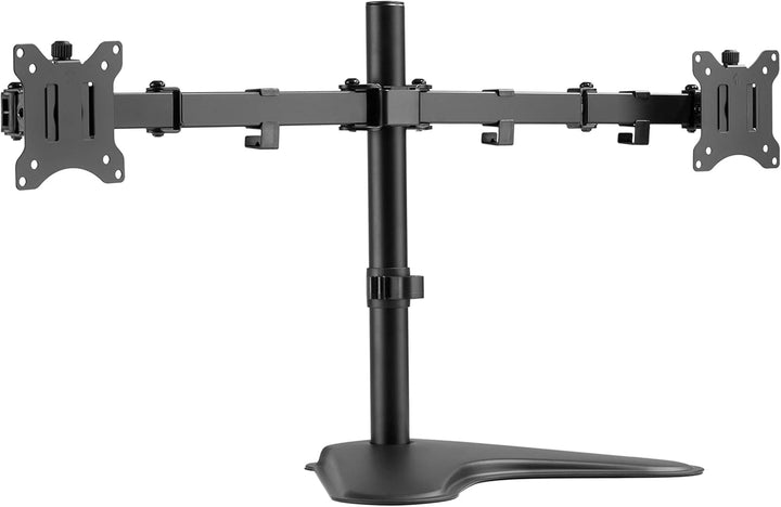 Amer | Dual Monitor Free Standing Desk Mount for 2 Screens up to 32 Heavy Duty fully Adjustable - Black | 2EZSTAND