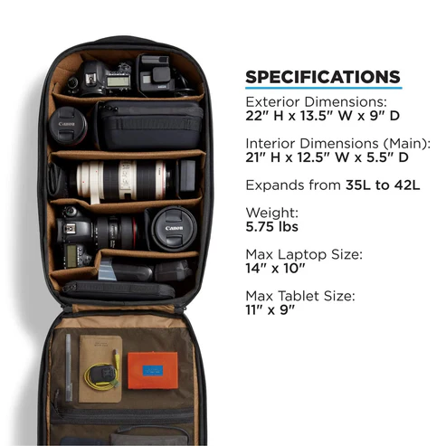 Nomatic | McKinnon Camera Pack  35litre  - Black | PMTP00BLK01