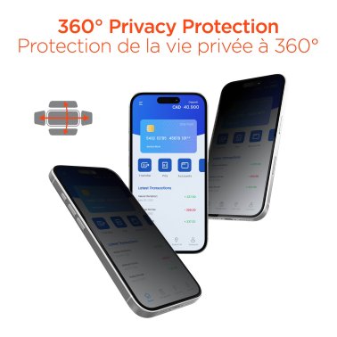 HyperGear | 4-way Privacy Glass iPhone 18 Pro Screen Protector w/Dust-Free Install Tray | 16684